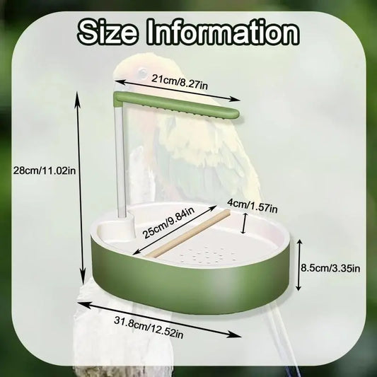 Automatic Bird Bath with Pump - Circulating Fountain, Large Grooming Shower for Small Pet Birds (Parakeets, Conures)