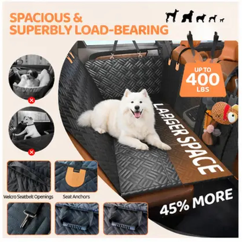 Roampaws Dog Car Seat Cover with Hard Bottom - Waterproof Pet Car Accessories for Preventing Back Seat Dirt, Waterproof Seat Covers